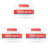 Neutrogena Facial Cleansing Bar for Acne-Prone Skin,Gentle Non-Medicated Daily Cleanser,Non-Comedogenic Transparent Soap with Glycerin,No Dyes or Detergents,3.5 oz,(Pack of 3)