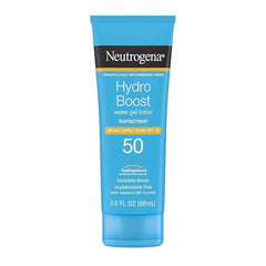 Neutrogena Hydro Boost Water Gel Sunscreen SPF 50, Oil‑Free Hydrating & Water‑Resistant Face & Body Sunscreen Lotion, Non‑Greasy, Broad Spectrum, Lightweight Moisturizer, 3 fl oz, Pack of 3