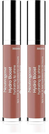 Neutrogena Hydro Boost Moisturizing Lip Gloss,Hydrating Non-Stick and Non-Drying Luminous Tinted Lip Shine with Hyaluronic Acid to Soften and Condition Lips,27 Almond Nude Color,0.10 oz,(Pack of 2)