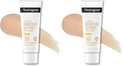 Neutrogena Purescreen+ Mineral UV Tint Face Liquid Tinted Sunscreen - with 100% Mineral Actives & Vitamin E,Enhances Natural Tone,Water Resistant,Broad Spectrum SPF 30,1.1 fl oz,(Pack of 2)