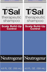 Neutrogena T/Sal Therapeutic Dandruff Shampoo, Scalp Build-Up Control, 3% Salicylic Acid,Psoriasis Treatment, Seborrheic Dermatitis Shampoo, Clears Flakes, Fragrance Free, 4.5 fl oz (Pack of 2)