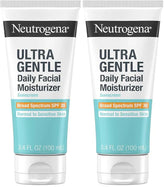 Neutrogena Ultra Gentle Daily Facial Moisturizer with SPF 30 Sunscreen with CICA,Lightweight Face Lotion-with Broad Spectrum SPF 30 for Normal to Sensitive Skin,Fragrance-Free,3.4 fl. oz,(Pack of 2)
