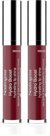 Neutrogena Hydro Boost Moisturizing Lip Gloss, Hydrating Non-Stick and Non-Drying Luminous Tinted Lip Shine with Hyaluronic Acid to Soften and Condition Lips, 70 Velvet Wine, 0.10 oz (Pack of 2)