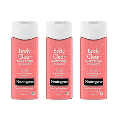 Neutrogena Body Clear Acne Body Wash Pink Grapefruit - Salicylic Acid Formula for Breakout Treatment, Exfoliating Cleanser for Clear Skin, 8.5 fl. oz. Bottle, 3-Pack