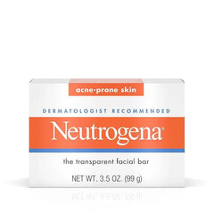 Neutrogena Facial Cleansing Bar Treatment for Acne-Prone Skin, Non-Medicated & Glycerin-Rich Hypoallergenic Formula with No Detergents or Dyes, 3.5 oz (Pack of 2)