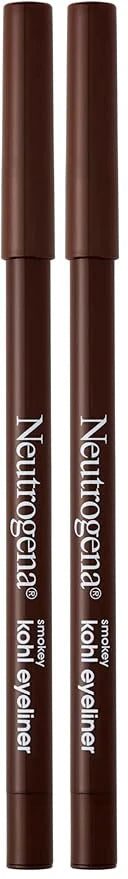 Neutrogena Smokey Kohl Eyeliner with Antioxidant Vitamin E, Water-Resistant & Smooth-Gliding Eyeliner Makeup, Dark Brown, 0.014 oz (Pack of 2)