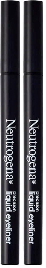 Neutrogena Precision Liquid Eyeliner with Honey & Coconut, Hypoallergenic, Smudge- & Water-Resistant Eyeliner Makeup for Precise Application, Jet Black, 0.013 fl. oz (Pack of 2)