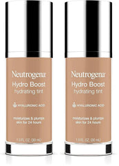 Neutrogena Hydro Boost Hydrating Tint with Hyaluronic Acid, Lightweight Water Gel Formula, Moisturizing, Oil-Free & Non-Comedogenic Liquid Foundation Makeup, 40 Nude Color, 1.0 fl. oz (Pack of 2)